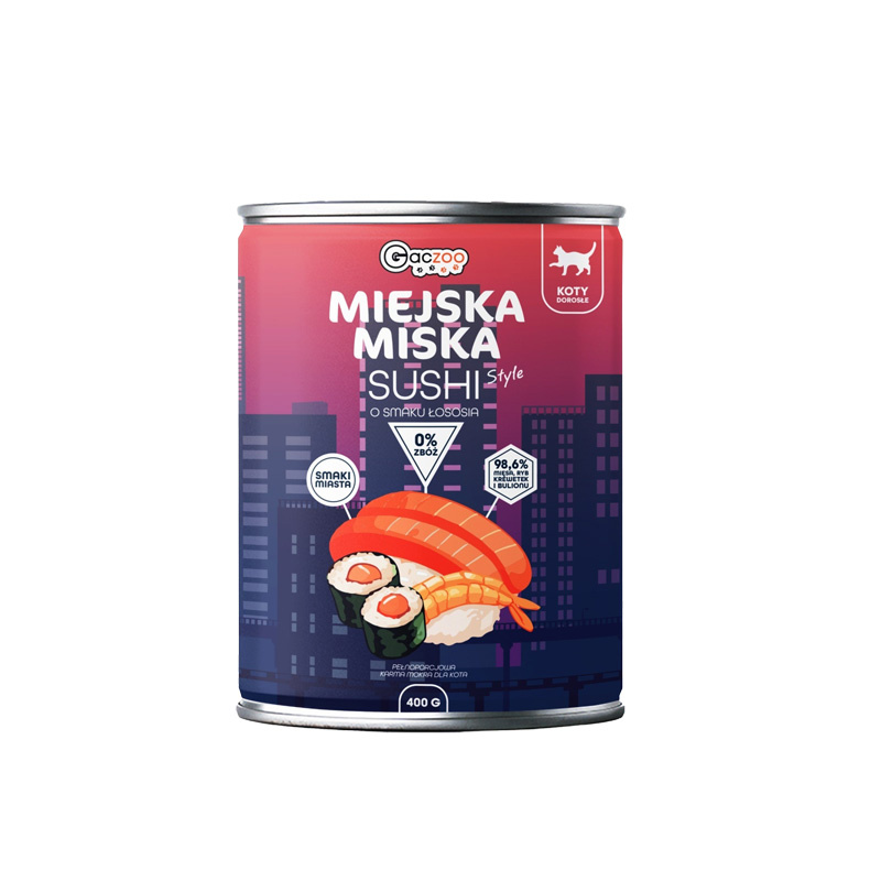 Gaczoo Miejska Miska Karma mokra dla kota sushi 400 g