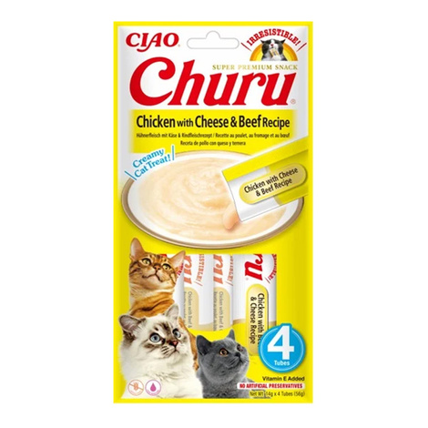 Inaba Churu Kremowy przysmak dla kota o smaku kurczaka z serem 4 x 14 g