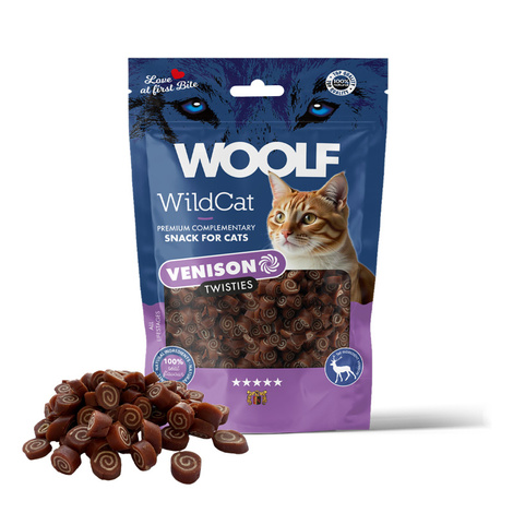 Woolf WildCat Twisties Przysmak dla kota z dzikiem 50 g