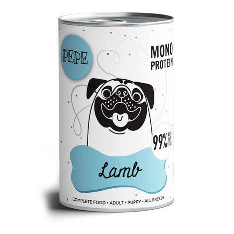 Paka Zwierzaka Karma mokra dla psa PEPE Lamb (jagnięcina) 400 g