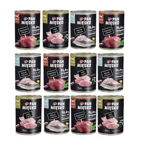 Pan Mięsko karma mokra dla kota mix smaków 12 x 400 g