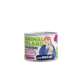 Animal Island Everyday Karma mokra posiłek z cielęciny i królika dla kotów kociąt 185 g
