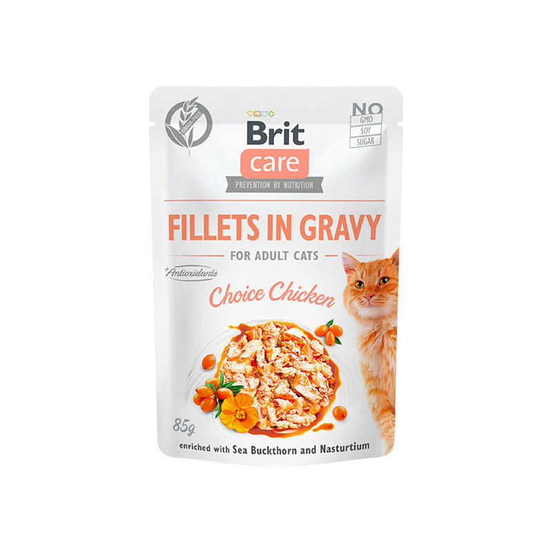 Brit Care Mokra karma dla kota Filety z kurczaka w sosie saszetka 85 g