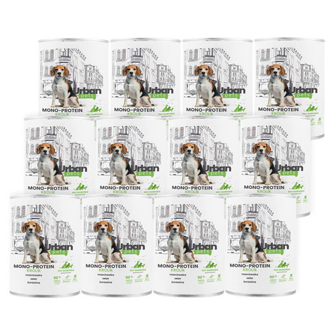 Over Zoo Urban Pets Mono Protein Mokra karma dla psa z królikiem zestaw 12 x 400 g