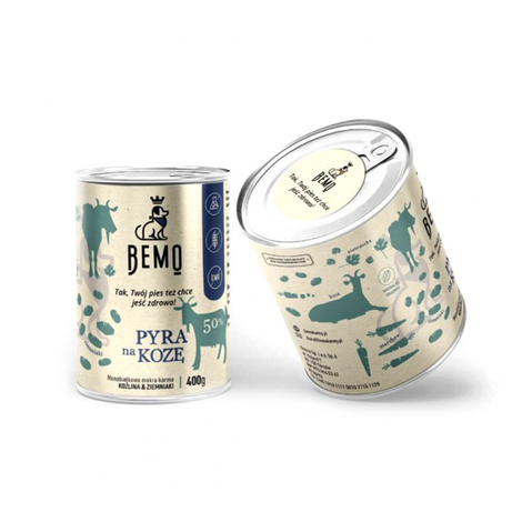 Bemo - Monobiałkowa, naturalna mokra karma dla psów z koziną BEMO – PYRA na KOZĘ 400 g
