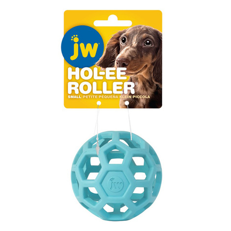 JW Pet Hol-ee Roller Piłka ażurowa zabawka dla psa błękitna small 8,7 cm