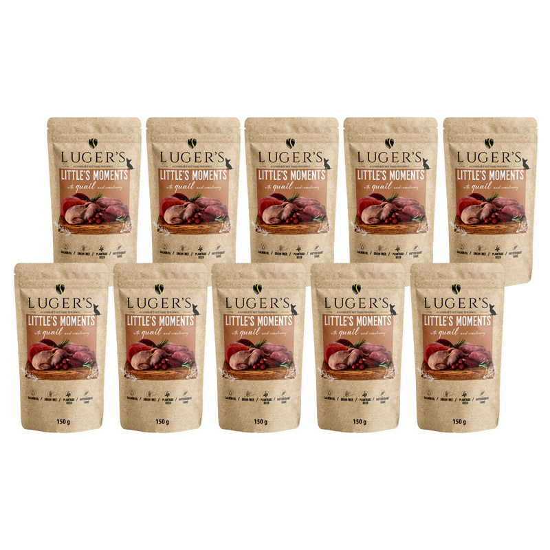 Karma mokra dla psów małych ras Luger's Little's Moments z przepiórką i żurawiną zestaw 10 x 150 g