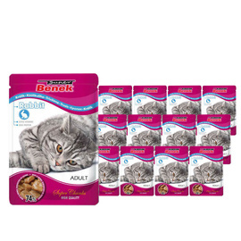 Super Benek Saszetka dla dorosłego kota z kawałkami królika zestaw 12 x 100 g