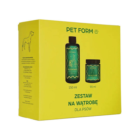 Pet Form Zestaw dla psa NA WĄTROBĘ 90ml + Olej NA ZDRÓWKO 150ml