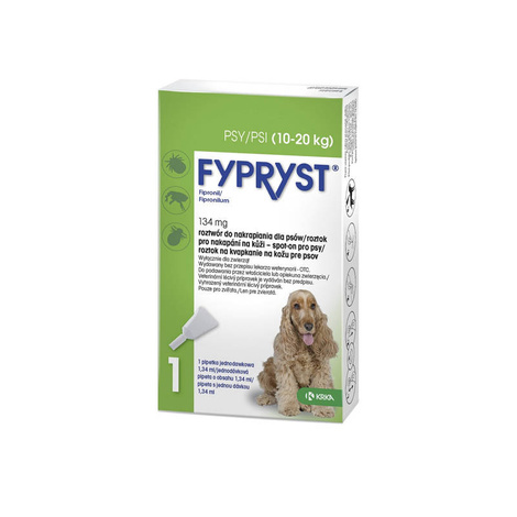 Fypryst Spot On krople na pchły i kleszcze dla psa 10-20 kg 134 mg / 1,34 ml 1 pipeta