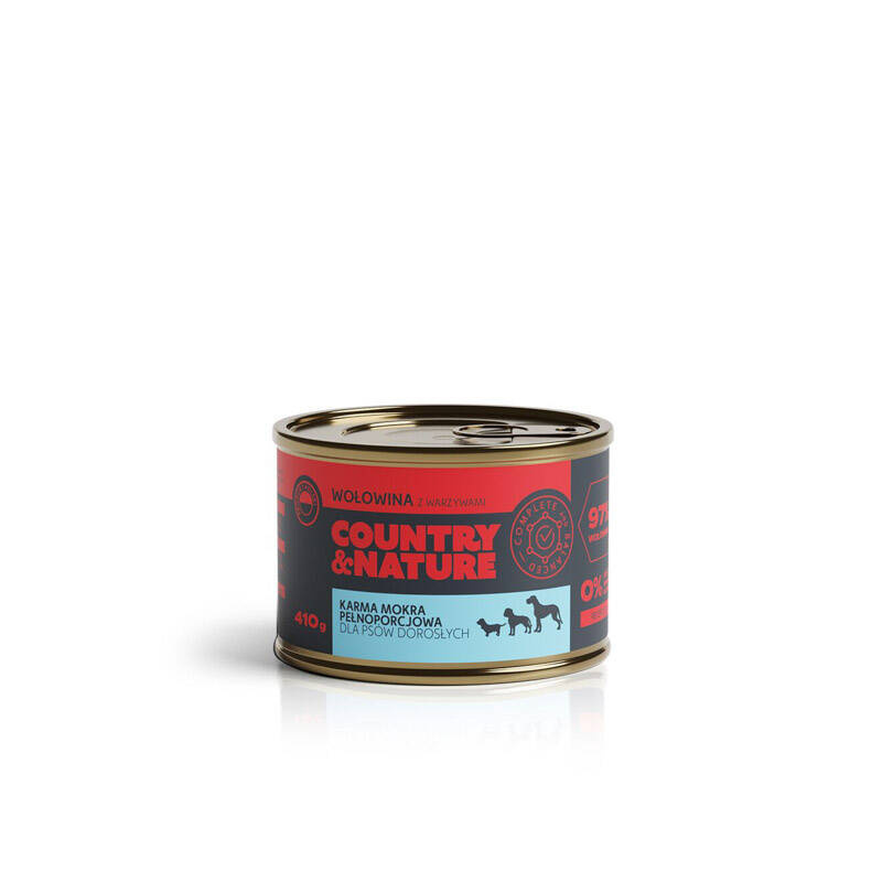 COUNTRY&NATURE bezzbożowa karma mokra wołowina z warzywami 410 g