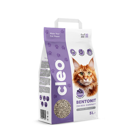 Cleo Żwirek dla kota bentonitowy COMPACT lawenda 5 l