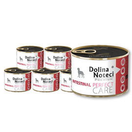 Mokra karma dla psów z problemami gastrycznymi Dolina Noteci Premium Perfect Care Intestinal zestaw 12 x 185 g