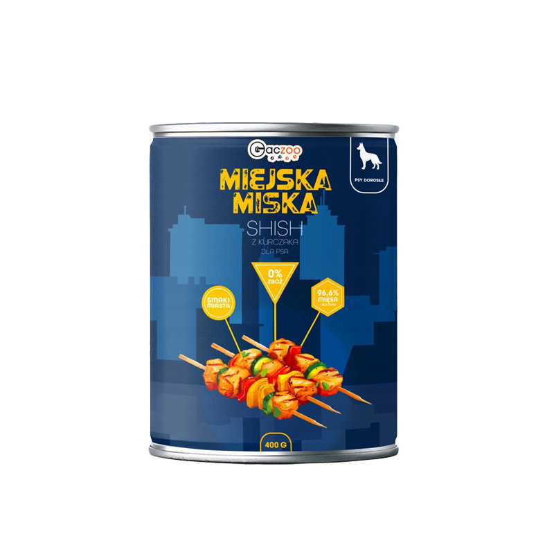 Gaczoo Miejska Miska karma mokra dla psa szaszłyk z kurczaka 400 g