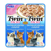 INABA Twin Packs Karma dla kota Szarpane kawałki mięsa w galaretce tuńczyk, kurczak i przegrzebki 2 x 40 g