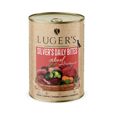 Karma mokra dla psa Luger's Silver's Daily Bites z wołowiną, marchewką i brokułem 400 g