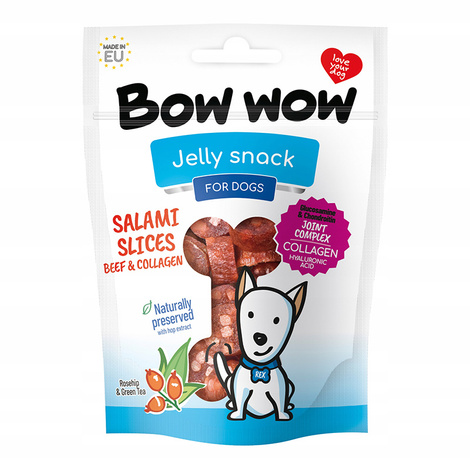 Bow Wow przysmaki dla psa plastry salami wołowe z kolagenem 80 g