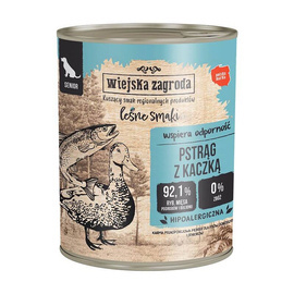 Wiejska Zagroda Leśne smaki Pstrąg z kaczką 800 g Karma mokra dla psa (senior)