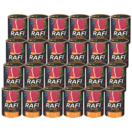 Mokra karma dla psa Rafi z kaczką zestaw 24 x 400 g