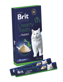 Brit Cat Creamy Treats Karma mokra przysmak dla kota z królikiem 6 x 15 g
