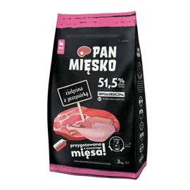 Pan Mięsko Sucha Karma dla psa cielęcina z przepiórką chrupki XS dla szczeniąt 3 kg