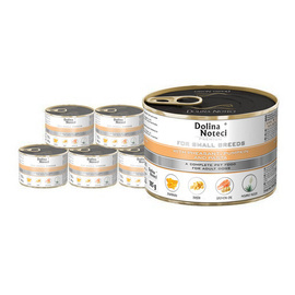 Mokra karma dla psów małych ras Dolina Noteci Premium z bażantem, dynią i makaronem zestaw 12 x 185 g