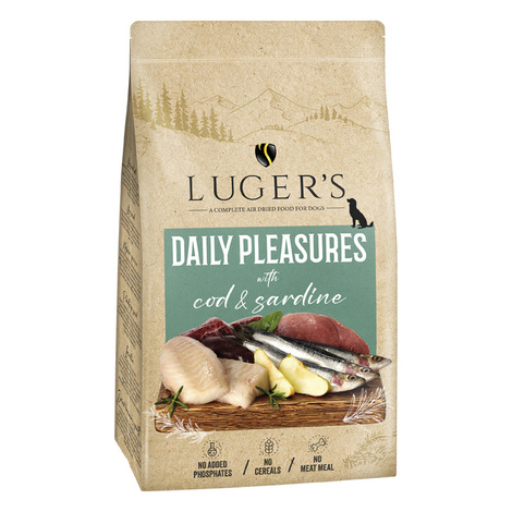 Luger’s Daily Pleasures karma suszona dla psa z dorszem i sardynką 9 kg