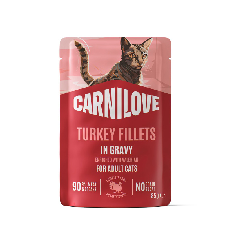 Carnilove Cat Pouch Karma mokra dla kotów Filet z indyka w sosie z walerianą 85 g