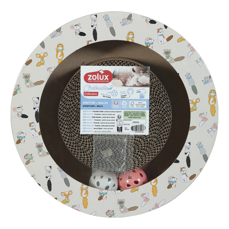 Zolux Chatouille Drapka dla kota okrągła z piłkami i kocimiętką 30 cm