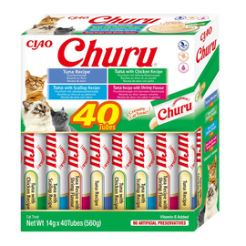 Inaba Cat Churu Seafood Przysmak dla kota pakiet mix smaków 40 x 14 g