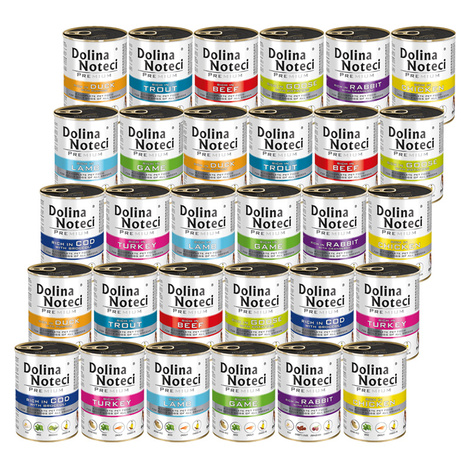 Mokra karma dla psa Dolina Noteci Premium Mix smaków 30 x 400 g