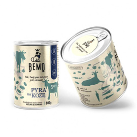 Bemo - Monobiałkowa, naturalna mokra karma dla psów z koziną BEMO – PYRA na KOZĘ 800 g
