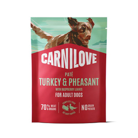 Carnilove Dog Pouch Karma mokra dla psów Indyk i bażant z liśćmi maliny 300 g