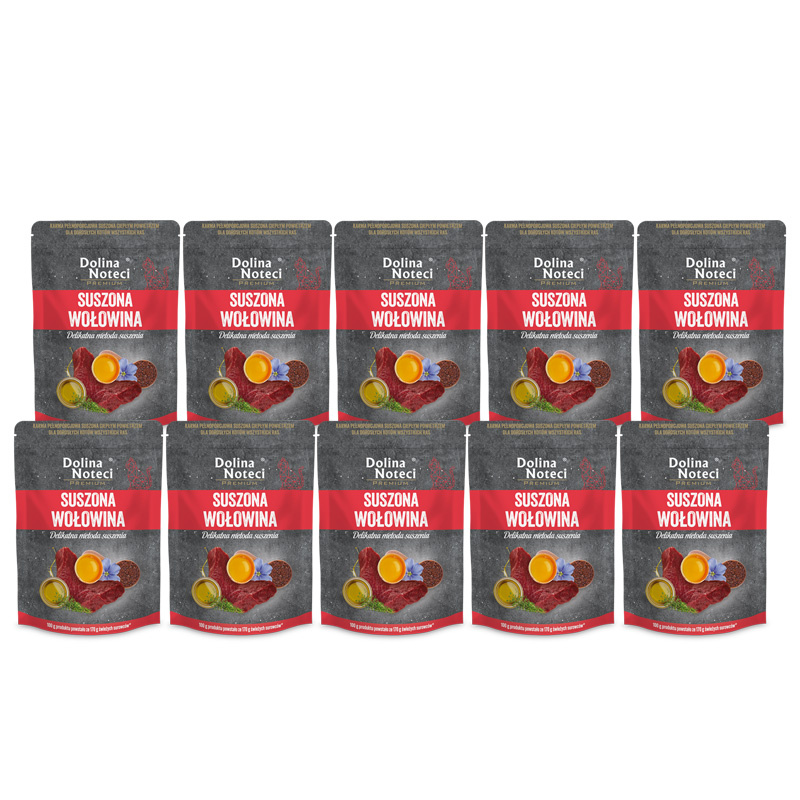 Dolina Noteci Premium Karma suszona dla kotów wszystkich ras wołowina zestaw 10 x 150 g