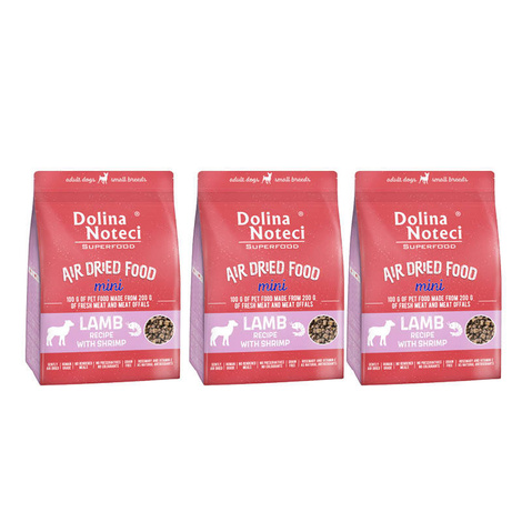 Dolina Noteci Superfood MINI danie z jagnięciny z krewetkami karma suszona dla psa zestaw 3 x 1 kg