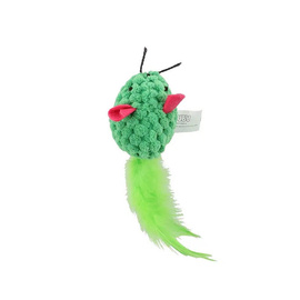 BUBA Zabawka dla kota Mysz z piórami zielona