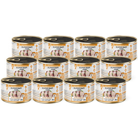 Super Rafi Mini Mokra karma dla psów małych ras z przepiórką i wątróbką z kaczki zestaw 12 x 185 g