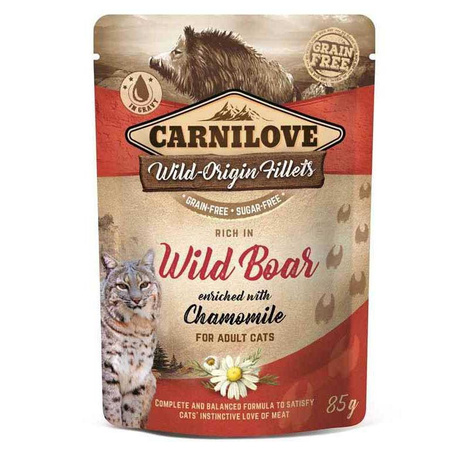 Carnilove Cat Pouch karma mokra dla kota Dzik i Rumianek 85 g