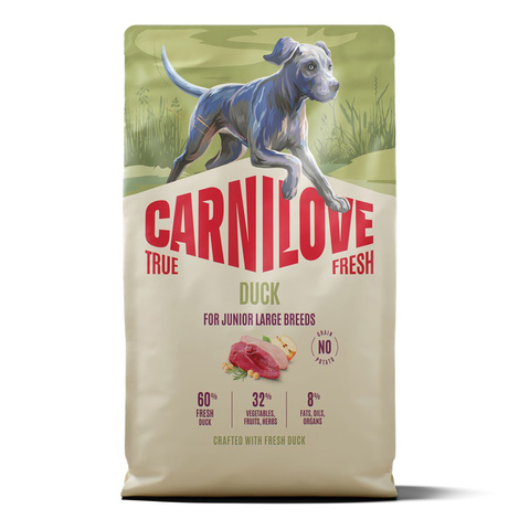 Carnilove True Fresh Dog Junior Karma sucha dla młodych psów dużych ras z kaczką 4 kg