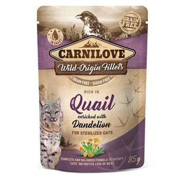 Carnilove Cat Pouch karma mokra dla kota przepiórka i mniszek lekarski Sterilized 85 g