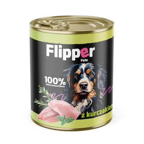 Mokra karma dla psa Flipper Pate z kurczakiem 800 g