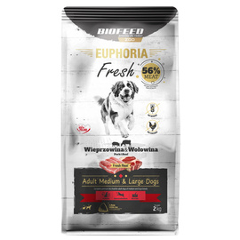 Biofeed Euphoria Fresh Karma sucha dla psów z wieprzowiną i wołowiną średnie i duże rasy 2 kg