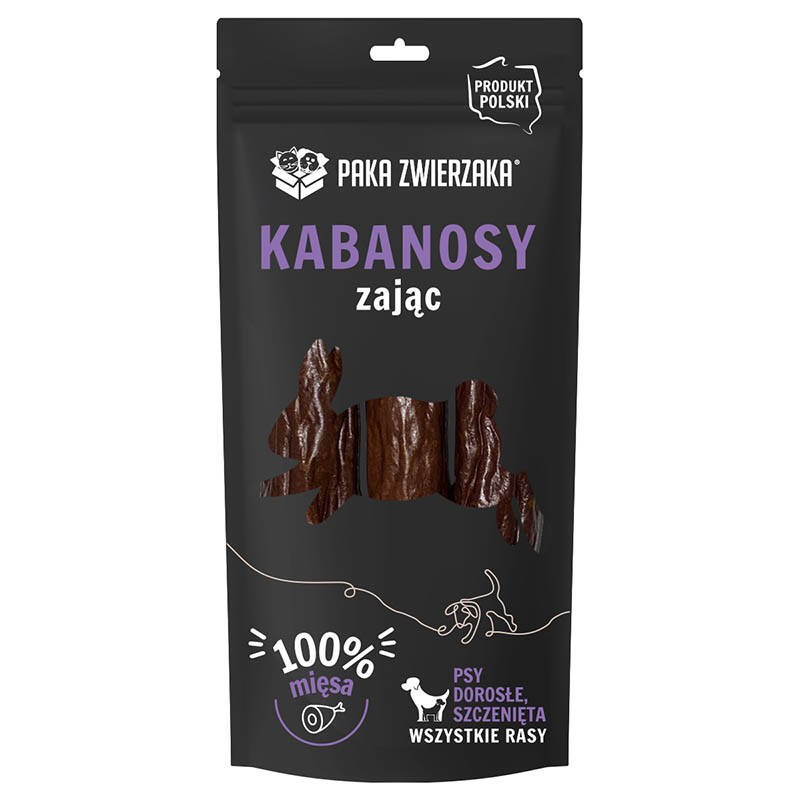 Paka Zwierzaka Kabanosy dla psa 100% mięsa zając 3 szt.