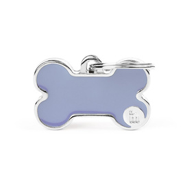 Zawieszka Adresówka Identyfikator z grawerem dla psa i kota kość liliowa z obramówką S