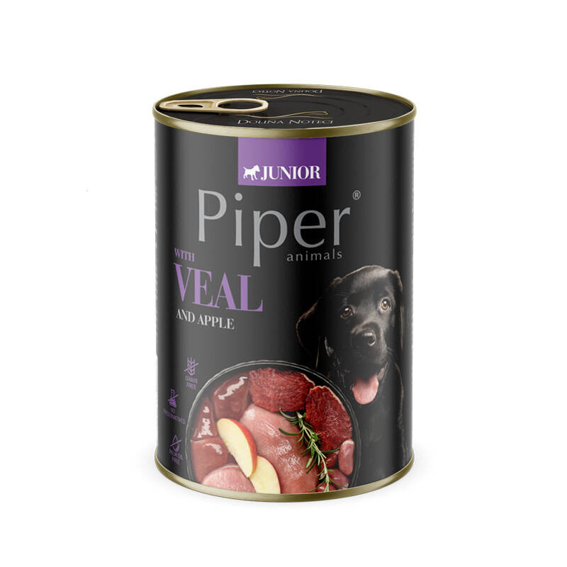 Piper Animals Junior Mokra karma dla psa z cielęciną i jabłkiem 400 g