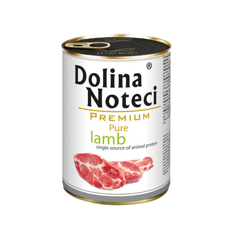 Mokra karma dla psa alergika Dolina Noteci Premium Pure bogata w jagniecinę puszka 400 g