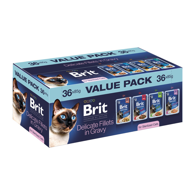 Brit Cat Karma Mokra Dla Kota Pouches Value Pack gravy Sterilised 36 x 85 g