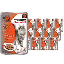 Super Benek Fileciki dla kota w sosie z tuńczykiem karma mokra zestaw 12 x 85 g