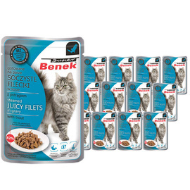 Super Benek Fileciki dla kota w sosie z pstrągiem karma mokra zestaw 12 x 85 g