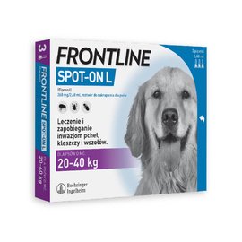 Frontline Spot-on Roztwór do nakrapiania przeciwko pchłom i kleszczom dla psów L 3 pipetki 2,68 ml